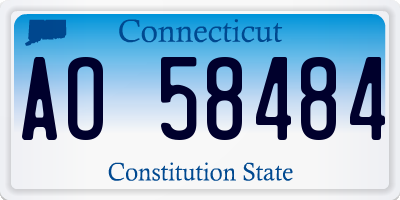 CT license plate AO58484