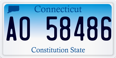 CT license plate AO58486