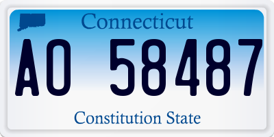 CT license plate AO58487
