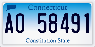 CT license plate AO58491