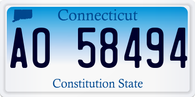 CT license plate AO58494