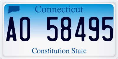 CT license plate AO58495