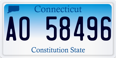 CT license plate AO58496