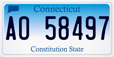 CT license plate AO58497