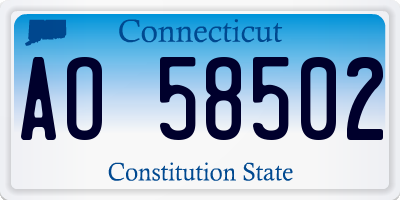 CT license plate AO58502