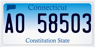 CT license plate AO58503