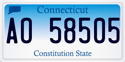 CT license plate AO58505