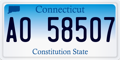 CT license plate AO58507
