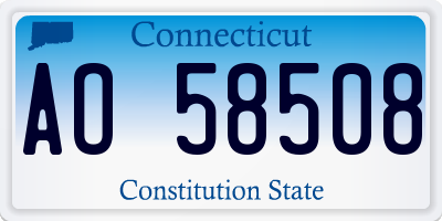 CT license plate AO58508