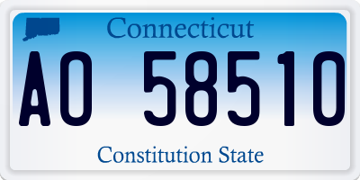CT license plate AO58510