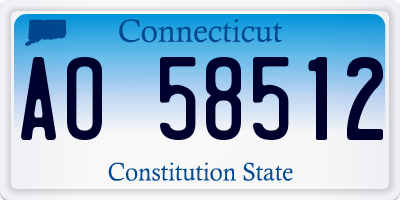 CT license plate AO58512