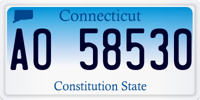 CT license plate AO58530