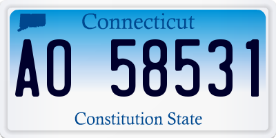 CT license plate AO58531
