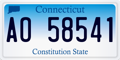 CT license plate AO58541