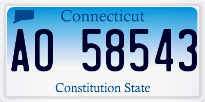 CT license plate AO58543