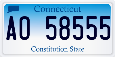 CT license plate AO58555