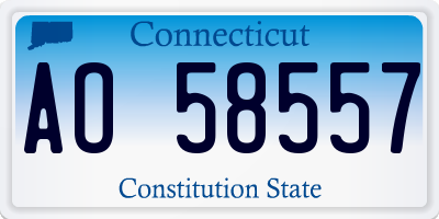 CT license plate AO58557