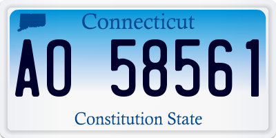 CT license plate AO58561