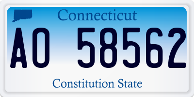 CT license plate AO58562