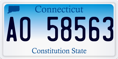 CT license plate AO58563