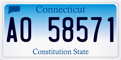 CT license plate AO58571