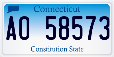 CT license plate AO58573