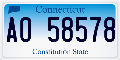 CT license plate AO58578