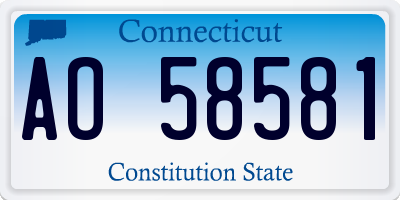 CT license plate AO58581