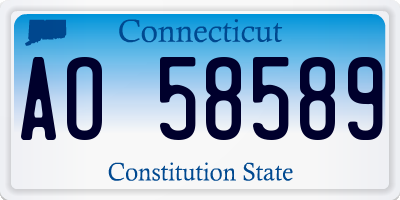 CT license plate AO58589