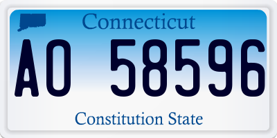 CT license plate AO58596