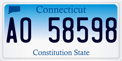 CT license plate AO58598