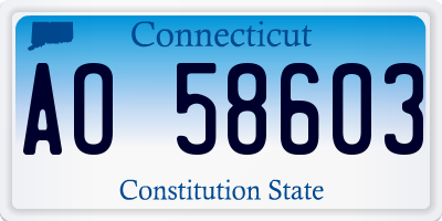 CT license plate AO58603