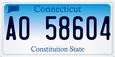 CT license plate AO58604