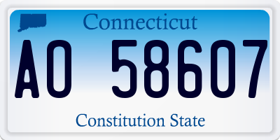 CT license plate AO58607