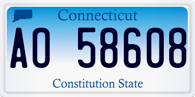 CT license plate AO58608