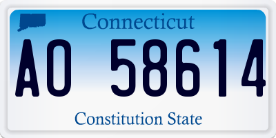 CT license plate AO58614