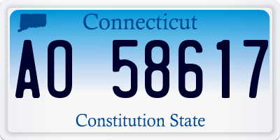 CT license plate AO58617