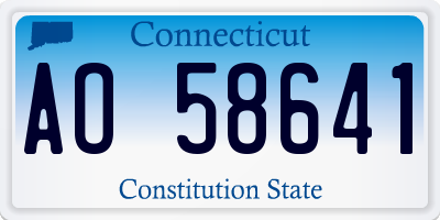 CT license plate AO58641