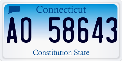 CT license plate AO58643