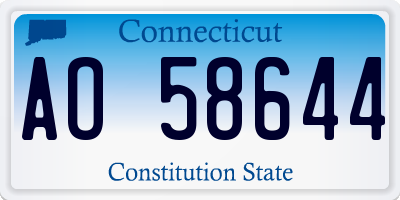 CT license plate AO58644