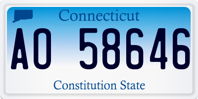 CT license plate AO58646