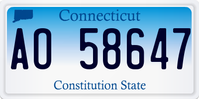 CT license plate AO58647