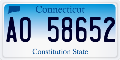 CT license plate AO58652