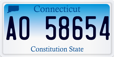 CT license plate AO58654