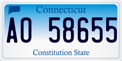 CT license plate AO58655