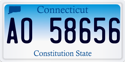 CT license plate AO58656
