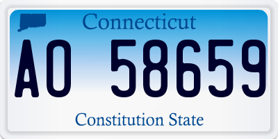 CT license plate AO58659