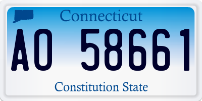 CT license plate AO58661