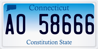 CT license plate AO58666