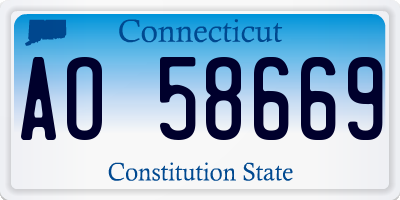CT license plate AO58669
